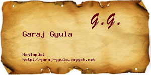 Garaj Gyula névjegykártya