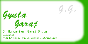 gyula garaj business card